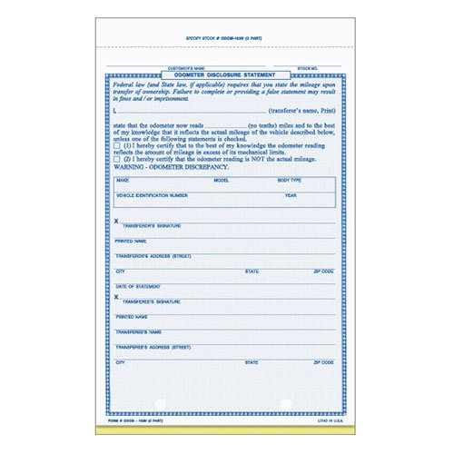 ODOM-103-Odometer-Disclosure-Statement