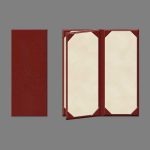 Turned-Edge-menu cover 11" x 4.25" | 4 panel / 4 view | Plaza Style