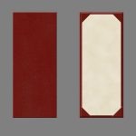 Turned edge menu covers11" x 4.25" | 1 panel / 1 view | Plaza Style