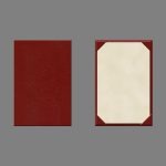 turned-edge-menu cover11" x 8.5" | 1 panel / 1 view | Plaza Style