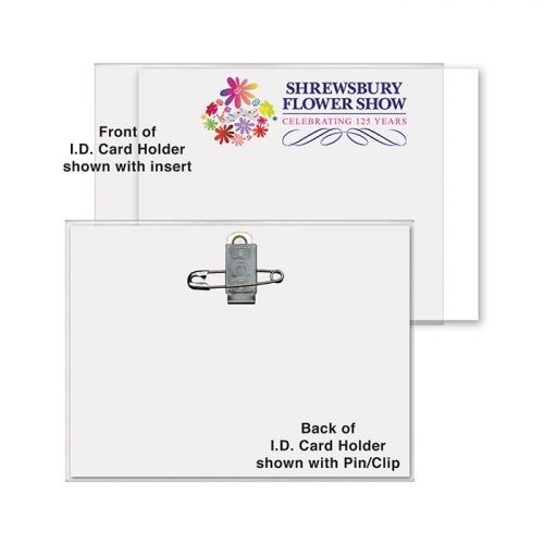Clear Side Loading I.D. Card Holder with clip