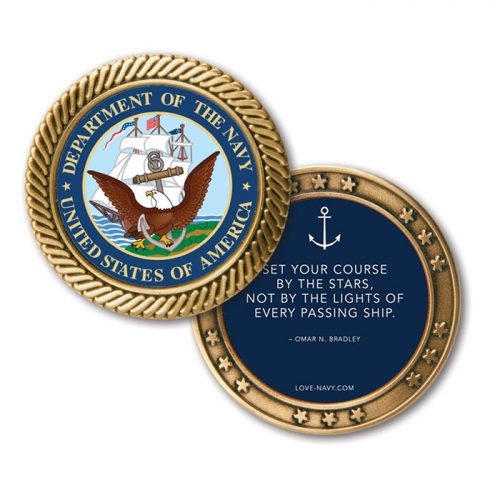 Full Color 1.75" Gold Tone Challenge Coins (Made in USA)