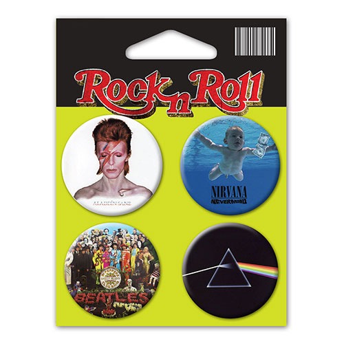 4 Pack of 1.25" Buttons Mounted on Full Color Card