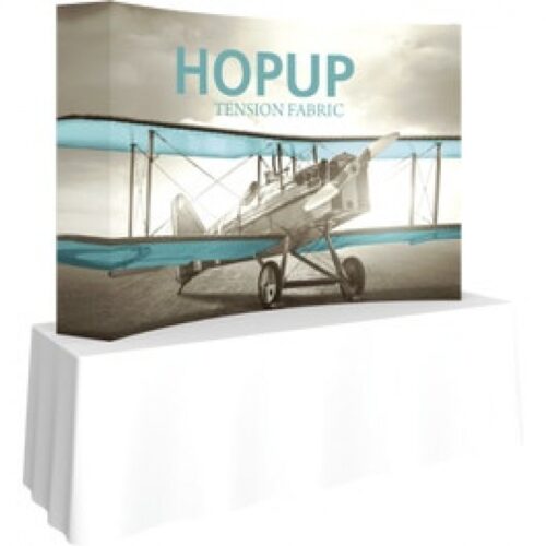 Hopup 7.5ft Tabletop Tension Fabric Display, Curved Frame