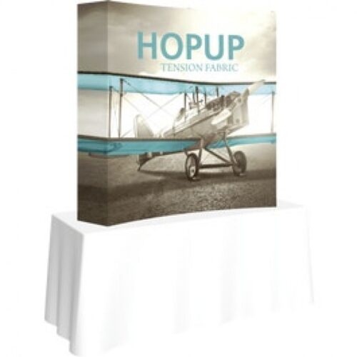 Hopup 5.5x5ft Tabletop Tension Fabric Display, Curved Frame, Square