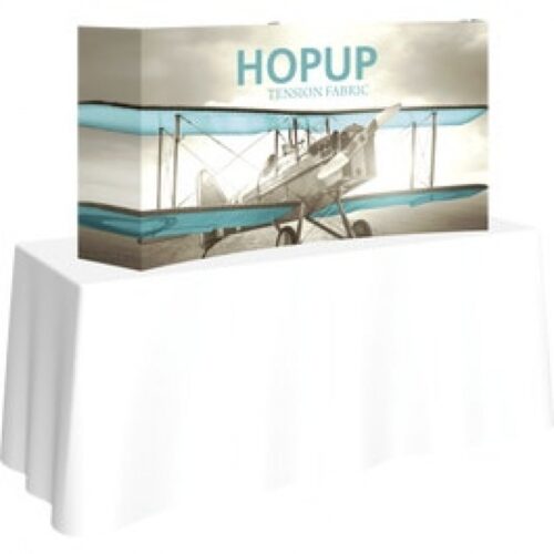 Hopup 5.5ft Tabletop Tension Fabric Display, Curved Frame