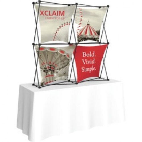 Xclaim 5ft Tabletop Pop Up Fabric Display Banner 04, 4 Graphics