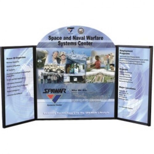 Voyager Maxi 4x2ft Tabletop Briefcase Display, 3 Panels, Head Graphic