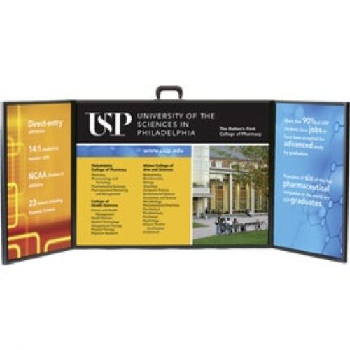 Voyager Mini 4x1.5ft Tabletop Briefcase Display, 3 Panels
