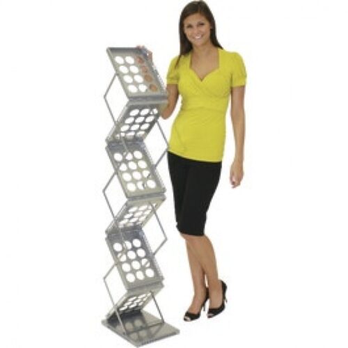 Zedup 1 Collapsible Literature Rack, Double Sided, 6 Pockets