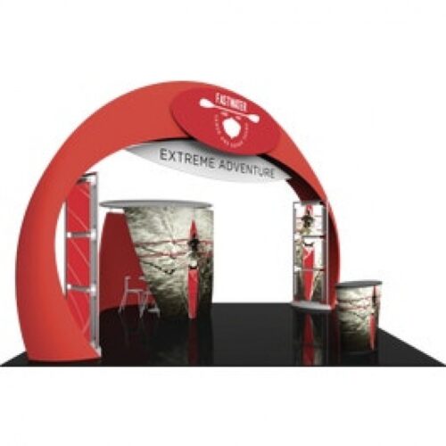 Formulate Fusion 20x20 Island Booth 08 w/16ft Arch & Backlit Graphics