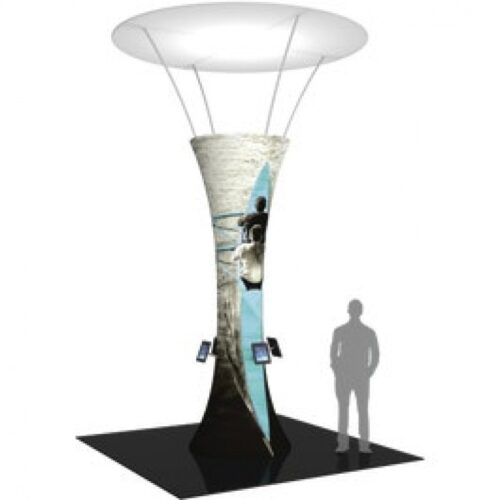 Formulate 12ft Tension Fabric Trade Show Funnel w/LED Graphic Top