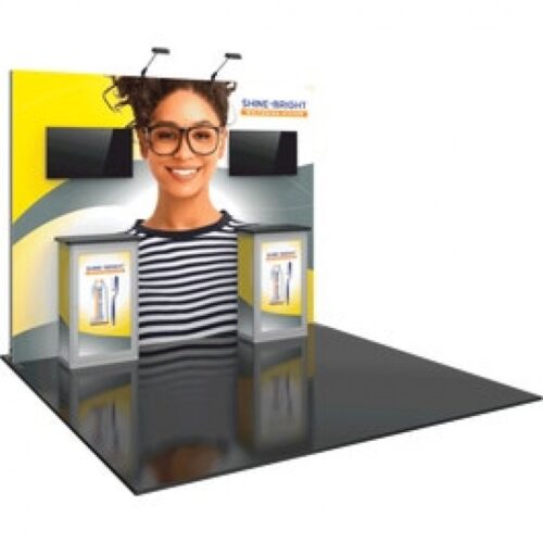 Hybrid Pro 06 10x10 Modular Display, Dual Monitor Mount & Counter