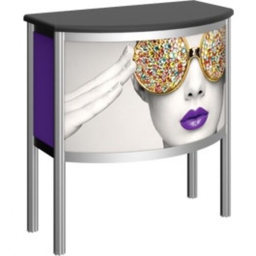 Vector Frame 3x3ft Trade Show Counter 05, 4 Leg Base, Curved