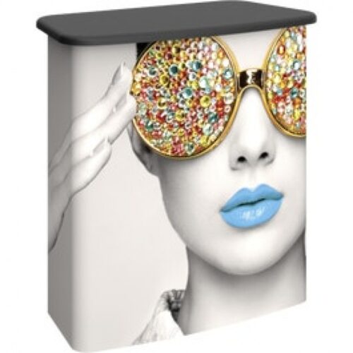 Vector Frame 3x3ft Trade Show Counter 03, Curved