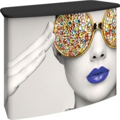 Vector Frame 5x3ft Trade Show Counter 02, Curved