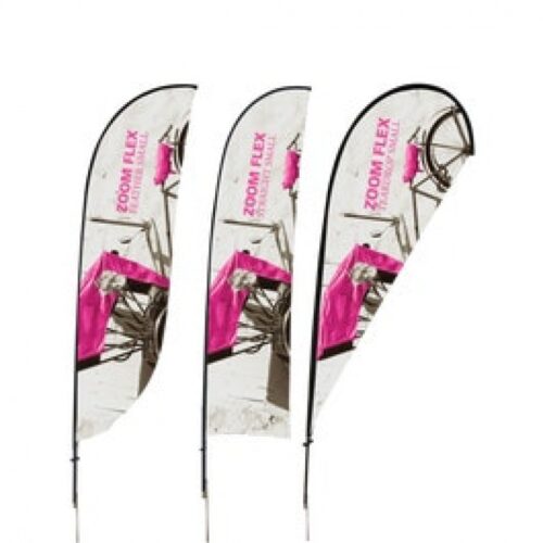 Zoom Flex 9ft Advertising Display Flag, Feather, Teardrop, Straight
